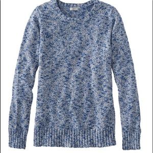 LL Bean Womens Blue/White Marled Sweater. XS. EUC